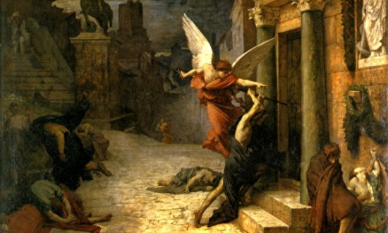 Bức tranh “Peste à Rome” (dịch hạch tại thành Roma) của Họa sỹ Jules Elie Delaunay (1828-1891), hiện đang được trưng bày tại Bảo tàng Orsay, Paris.