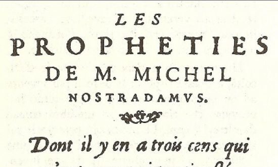 Bìa ngoài cuốn sách “”Những lời tiên tri’’ của Nostradamus xuất bản năm 1568.