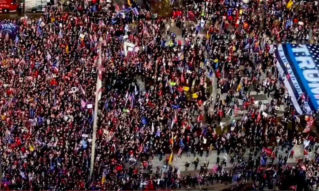 Hàng ngàn người tham gia cuộc tuần hành hôm 12/12 tại thủ đô Washington để ủng hộ Tổng thống Trump. (Ảnh từ Twitter)