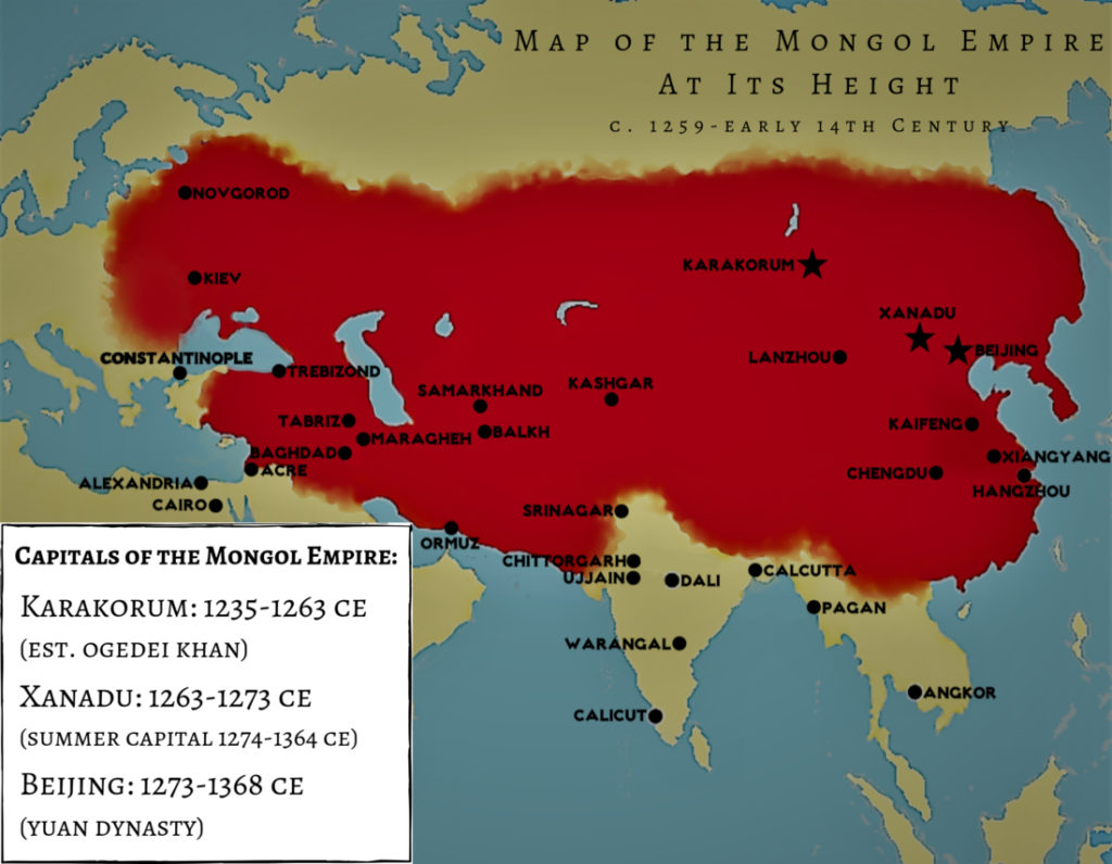 Trong lịch sử, Đế chế Mông Cổ từng bao gồm các phần lãnh thổ của Nga, Trung Quốc và Triều Tiên.