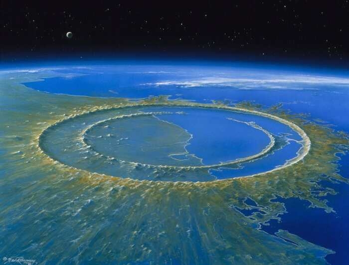 Hình ảnh ấn tượng về địa điểm miệng núi lửa được tạo ra bởi tiểu hành tinh Chicxulub đã giết chết loài khủng long. Các nhà khoa học hiện đã phát hiện ra rằng tiểu hành tinh này cũng tác động đến hệ sinh thái toàn cầu theo những cách khác, bao gồm cả rừng nhiệt đới Amazon.