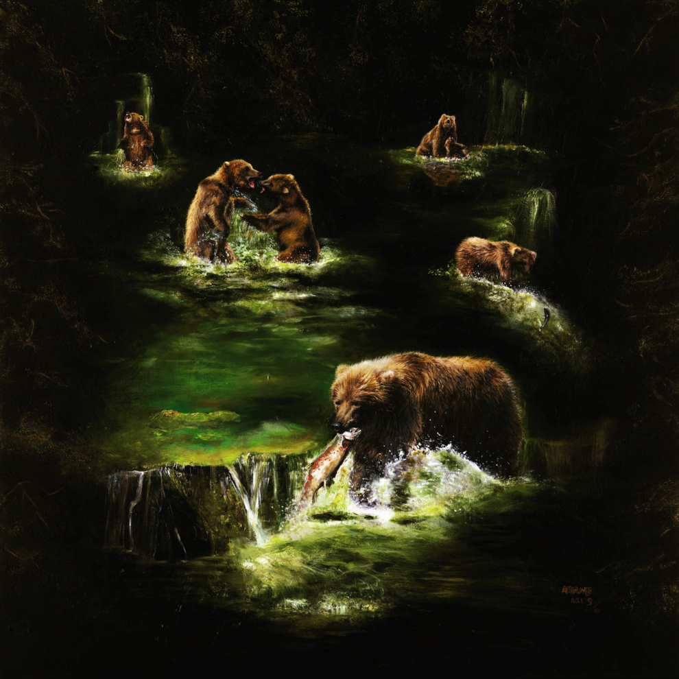 Bức tranh “Những con gấu trước ánh sáng” – Light Bearers. (Nguồn: akiane.com)